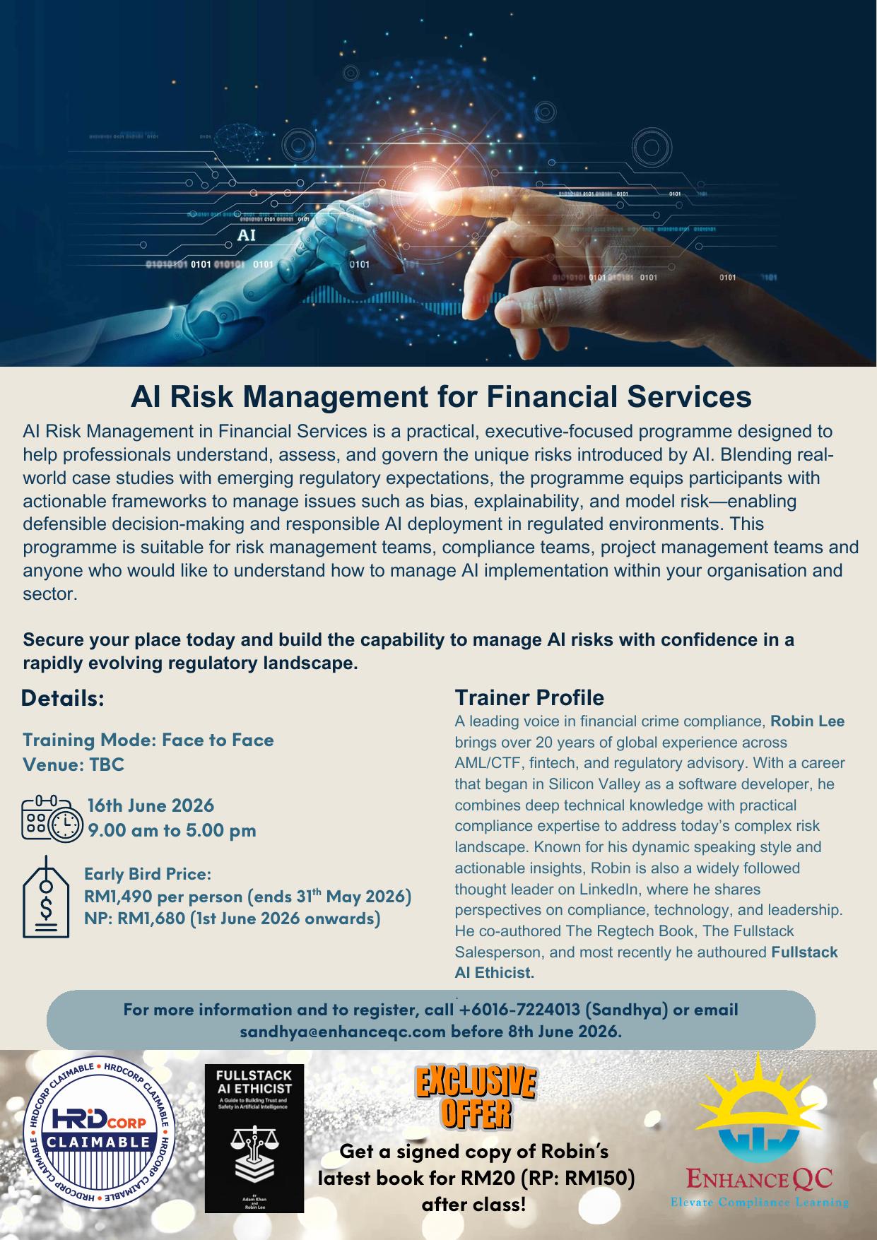 AI Risk Management for Financial Services - 16th June 2026 - Face to Face Training